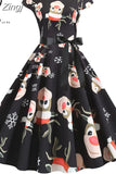 Christmas Women Summer Short Sleeve Elegant Vintage Xmas Party Dresses Robe Femme Casual Vestidos with