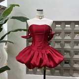 Sweet Salty Chick Wind Belt With Fish Bone Bra Thigh Thighs Super Short Dress With Bottom