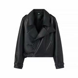 Women's Street Trend Locomotive Wind Sheep Leather