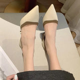 Spring And Summer Sharp Head Thin Heel French Temperament High Heel Single Shoes Women High Color Work Career Hollow Single