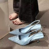 Small Fragrant Wind High Heel Sharp Sandals Women's 202 Summer New Back Empty Head Large-Size Single