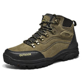 New Outdoor Hiking Shoes Wear-Resistant Anti-Slip Tourism Leisure High-Top Sports Shoes Plus Velvet Warm Cotton