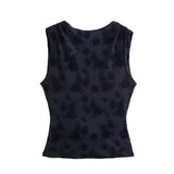Spring Dress Women's New Dew-Planted Velvet Net Sleeveless Top 3067134