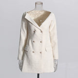 French Small Fragrant Wind Shoulder Shoulder Thin Suit Dress 2025 New Double Buckle Coarse Flowers And Short Dress