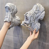 Thick Bottoms Raised Old Dad Shoes In The Autumn Of 2025 New Mesh Breathable Loose Cake Sports Casual