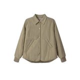 Collar Dark Buckle Cotton Coat Short Coat Women's Autumn And Winter New Loose Thin Cotton Coat