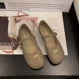 Temperament Mary Jane Shoes Women 2025 Autumn New Retro Buckle Single Shoes Flat Sole Round Leather