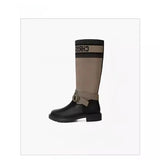 Thick And High-Heeled Buckle Small Design In Autumn And Winter 2025, But The Knee-Thin Long Boots