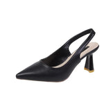 Spring And Summer New Pointed High-Heeled Shoes Women's Fine Heel Head Sandals Behind The Empty Shallow Single Shoes Women