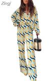 Piece Women Sets 2023 New Arrival Spring Autumn Matching Sets Flower Print Two Pieces Sets Top Pants Suits Outfits