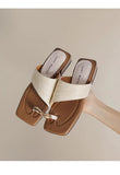 Retro Vacation Woven Style Clip Cool Slippers Women Wearing Summer Niche Design And Low-Heeling