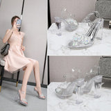 Zingj New Korean Version Of The Runway Show Model Shoes Flat Heel Sexy Black Waterproof Table 11CM High Heel Sandal Female