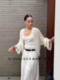 Xixi 13 Lines 2025 Autumn Black Standard Korean Version Of Wool Knitted Cardigan