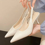 Temperament High Heel Thin Heel 2025 Spring And Summer New Black Bag Head Comfortable High Heel