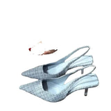 Zingj / Summer 2023 New Thin Shoes With Pointed Head And Back Empty Sandals Women's Small Fragrant Wind French Shoes High Heel