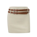Zingj Summer New Fashion Sexy Street Hot Girl Double Belt Waist Hanging Neck Vest Vest Hip Skirt