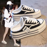 New Korean Version Of Leisure Embroidery Flowers In The Height Of The Slope And Cool Slippers Breathable Mesh Yarn Half Towing Singles