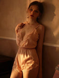 Pajamas Female Spring And Autumn French Pure Lust Lace Summer Ice Silk Thin Breast Hanging Joint