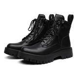 2025 New Youth Cylinder Round Head High Help Thick Bottom Men With Big Head Trend Martin Boots