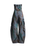 Zingj New Fashion Spray Color Camouflage Wipe Chest Integrated Overalls Sexy Hot Girl Jumpsuit