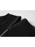 Women Korean Pullover Hoodies Irregular New Trendy Sense Of Design Autumn Solid Color Long Sleeve O-neck Pullover