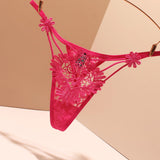 Trousers Female Water-Soluble Flower Perspective Sexy No-Scarred Seduction Summer 2025 New Low-Rise Hot Trousers