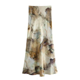 Spring Tie-Dyed Satin Texture Shirt 6962025 Skirt