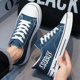 Men's Shoes 2025 Trend New Casual Trend Men's Low-Bottom Sports Thick-Soled Youth Canvas