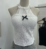 Real Shot With Chest Pad Hanging Neck Lace Sexy Sling Vest Short Babes Bottom Sleeveless Top