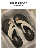 Of Toes Thick-Soled Slippers Women's Shoes Sandals Metal Buckle Small Comfortable Cool Slippers Outside Wearing Slippers High