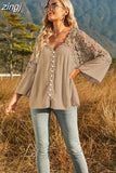 Hollow Out Crochet Lace Shirt 2023 Fashion Women Tops Solid V-neck Shirts Flare Sleeve Loose Blouse Casual Blusas