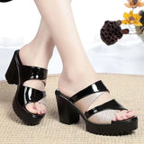 Mouth Cool Slippers Women Wear 2025 Summer New Fashion Slippers Coarse And Waterproof Table High