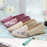 Zingj Shoes Single Shoes Lotus Embroidered Cloth Shoes With Cheongsam Pointed Muller Women's Shoes Spring And Autumn