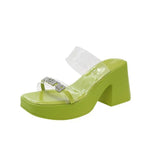 Zingj Design Sense Transparent One Word With Thick Platform Thick Heel Sandals Female 2023 Summer New Fashion Increased