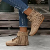 Women Double-Layer Tang Fus Women's Donka Shoes Flat Bean Shoes Autumn New Side Zipper Plus Velvet Women's