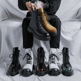 2025 New Youth Round Head, High Help, Low Heel Overalls Trend Big Head Martin
