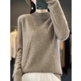 And Winter Yang Sweater Knitted Jersey Outside Wearing Lazy Wind Senior Women's Half-High Collar