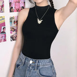 Casual Ribbed Black Skinny Summer Bodysuit Women Solid Bodycon Basic Tank Body Sexy Bodysuits Tops One Piece