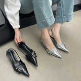 High-Heeled Shoes Red Bag Head Sandals Fairy Shoes 2025 New Summer Black Sharp Sandals