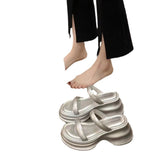 Women 2025 Summer New Black Lightweight Thick-Sed Thick-Heeled With Fashionable Wearing