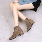 Boots Women's Boots Autumn Women's Style Korean Version Of The Fashion Style Coarse And Solid Color Round Head Casual Thin Short