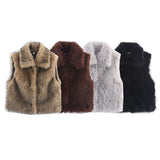 Women's Clothing 2025 Autumn New Casual Street Fashion Vest Artificial Fur