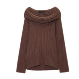 Lazy Shoulder Shoulder Knit Shirt