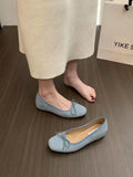 Retro Soft-Soled Single-Shoe Silver Women's Autumn Taut Evening Wind Bow Red Flat Shoes Ballet