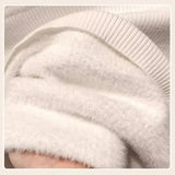 Sweater Bottomed Women Set Warm 2025 Autumn And Winter New Plus Velvet Half-High Collar Temperament
