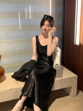 Xixi 13 Lines 2025 Spring And Summer New French Retro Round-Neck Temperament Sling Dress