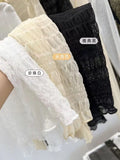 Zingj Air Fluttering Jacket Pleated Wood Ear Net Gauze Bottom Clothes Female Ultra Thin Perspective Pile Collar Lace Unlined Upper