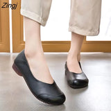 Autumn Women Slip on Shoes Black Loafers Comfort Flats Grandmother Shoes Brown Sneaker Plus Size 43 Zapatos