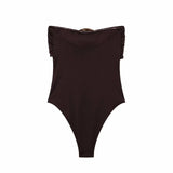 New Metal Collar Repair Body One-Suit Swimsuit