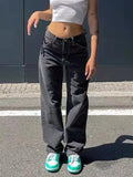 straight leg boyfriend jeans with medium